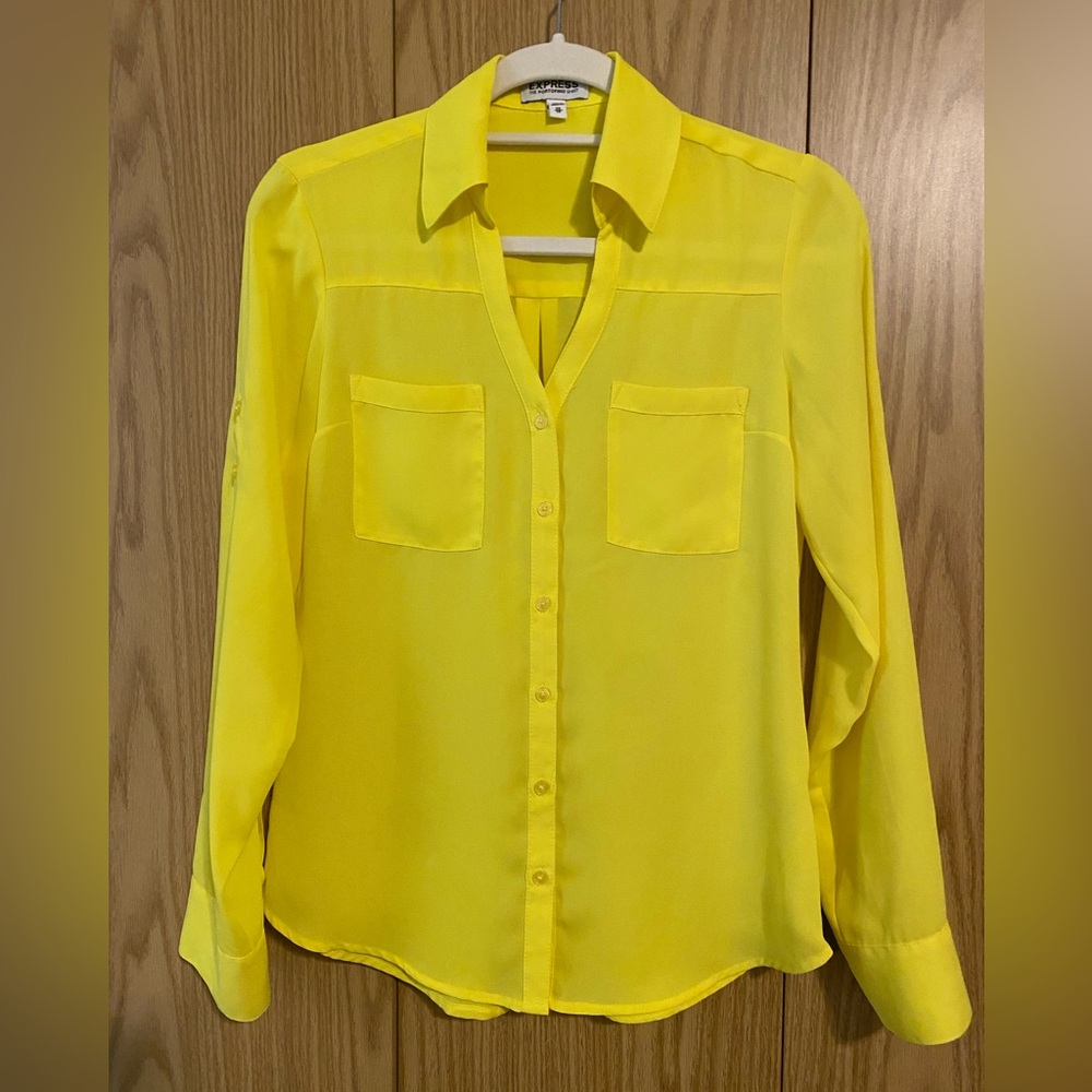 Express Portofino Shirt Yellow XS NWOT